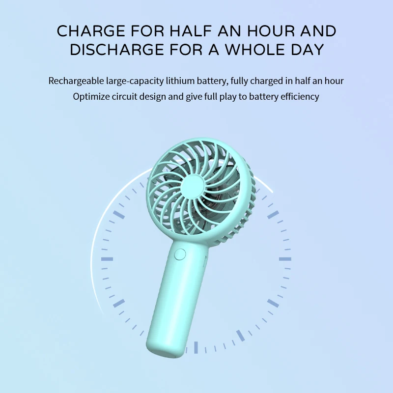 Three-gear Adjustable Mini Portable USB Handheld Small Pocket Fans Desktop Noise Reduction Fan for Office Bedroom Outdoor Travel