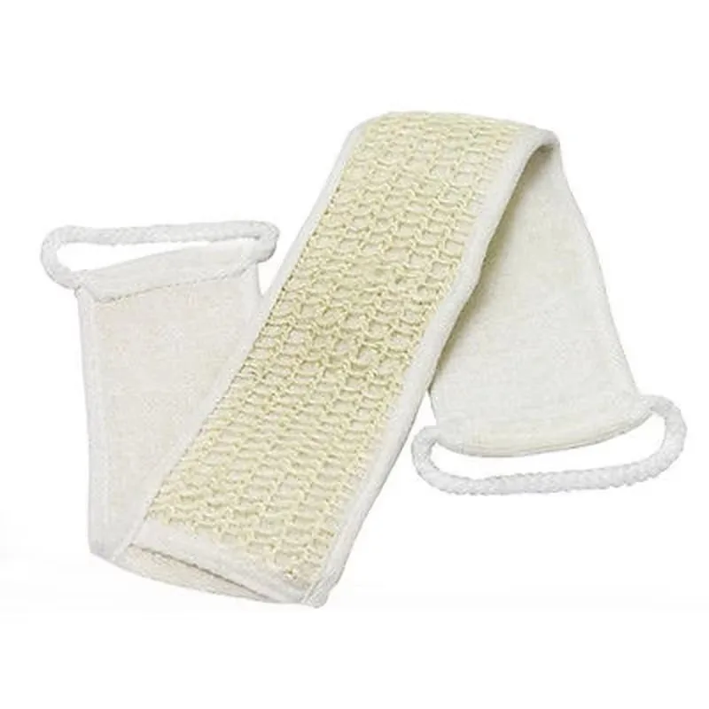 Natural Cotton Linen Loofah Long Strip Back - Pulling And Body - Scrubbing Towel Powerful Exfoliating Massage And Back Scrubbing