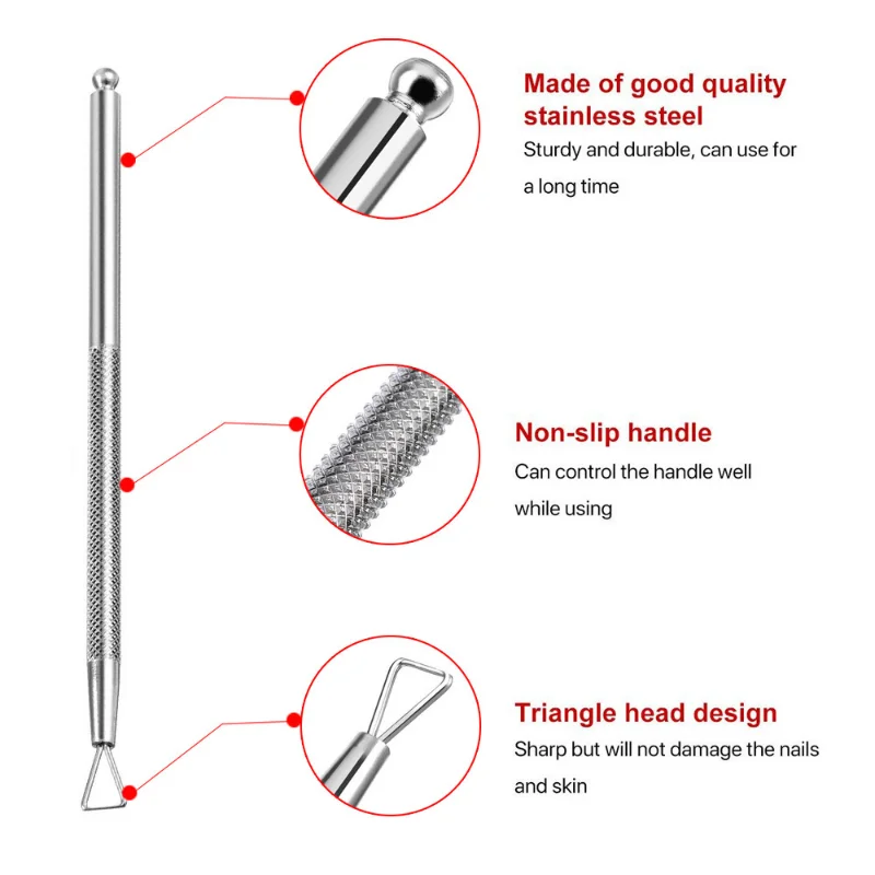 Stainless Steel Cuticle Peeler Scraper Remove Gel Nail Polish Nail Art Remover Tool 2pcs Nail Gel Remover
