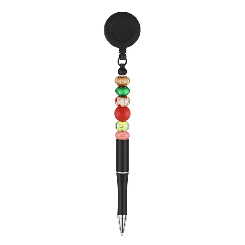 Qy-10Pcs 구슬 펜 검정 잉크 볼펜 DIY 펜 개폐식 배지 롤러 펜 볼펜 학생 교사 학교