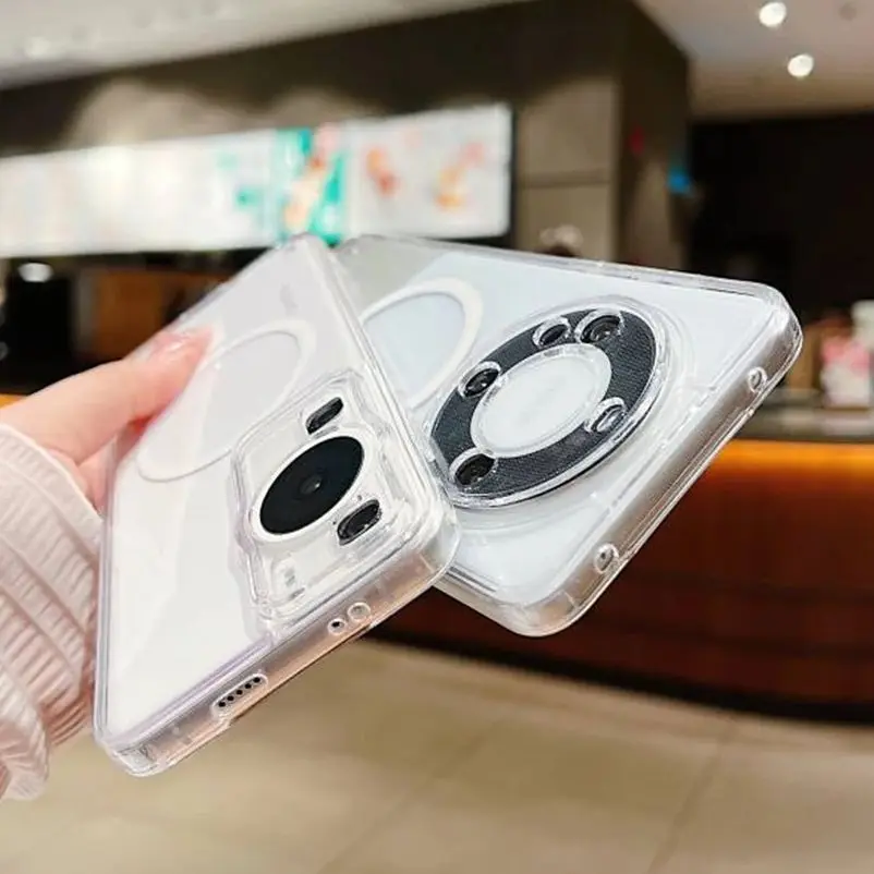 Crystal Clear Magnet-Compatible Acrylic Case with Wireless Charging Support