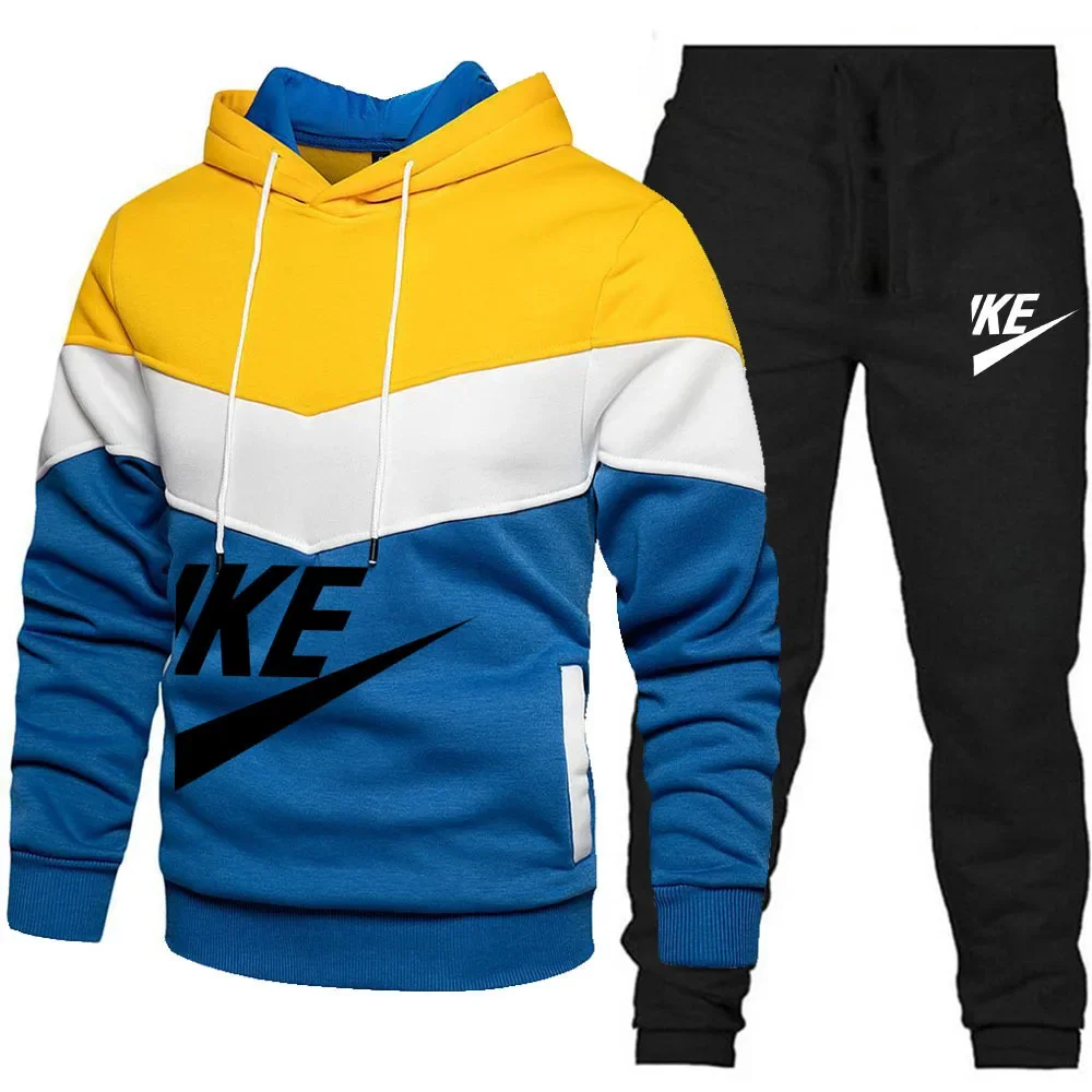 Men's Sets Hoodies+Pants Autumn Winter Hooded Sweatshirt Sweatpants Fashion Slim Fit Men Set Hoodie Pant Hip Hop Pullover Hoody