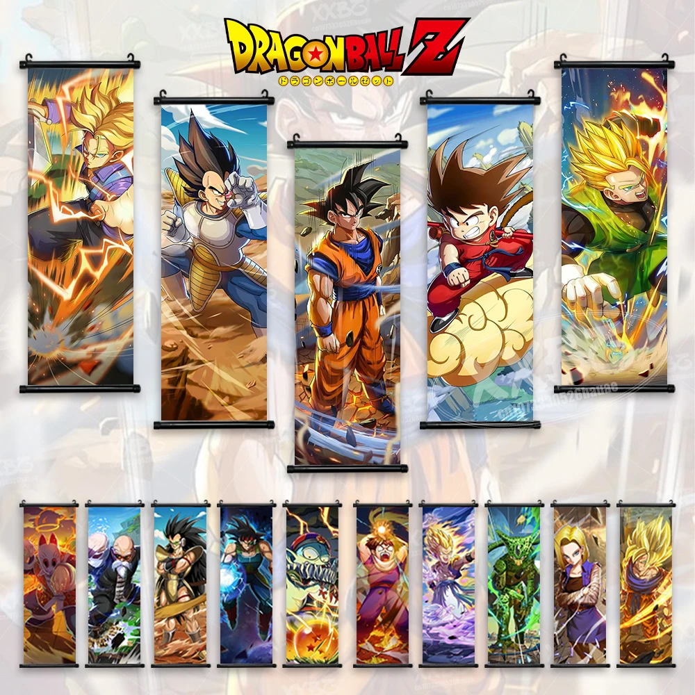 

Dragon Ball Z Poster Goku Canvas Decorative Hanging Paintings Saiyan Vegito Wall Art Gohan Scrolls Picture Home Decoration Mura