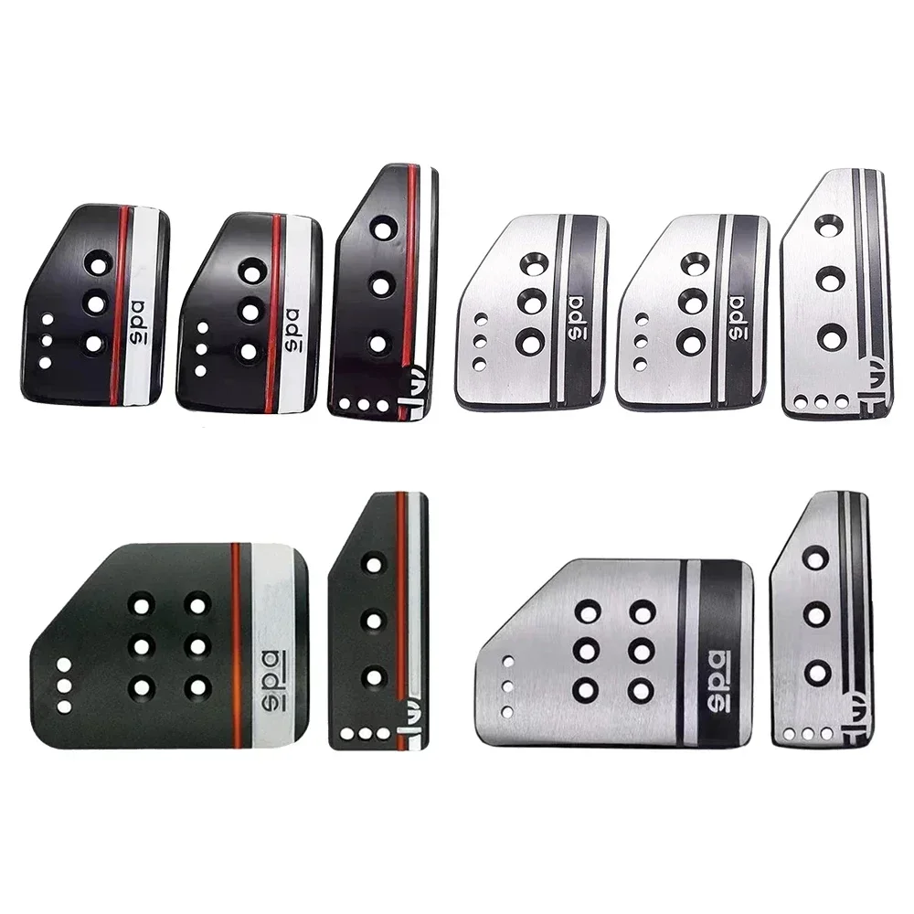 Universal 2/3pcs Automotive Accelerator Pedal Aluminum Alloy Anti Slip Automotive Pedal Or Brake Manual Car Accelerator