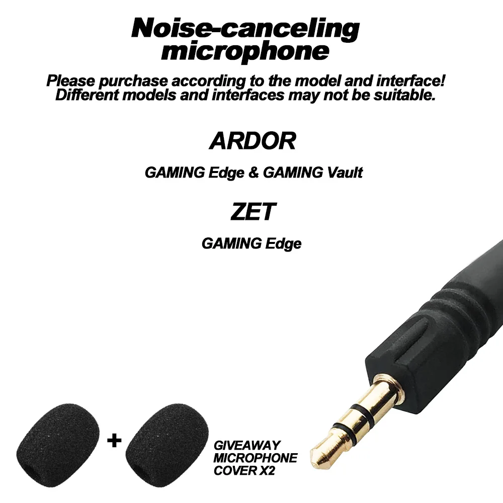 ARDOR GAMING Edge / GAMING Vault ZET GAMING Edge Replacement 3.5mm Noise Reduction Microphone Headphones Mic Headphones