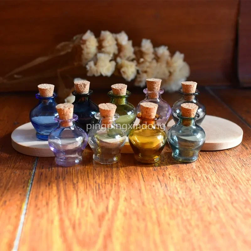 Dollhouse Colorful Miniature Glass Flower Vase Model Mini Goblets Mini Magic Bottle for Dollhouse Accessories Decoration