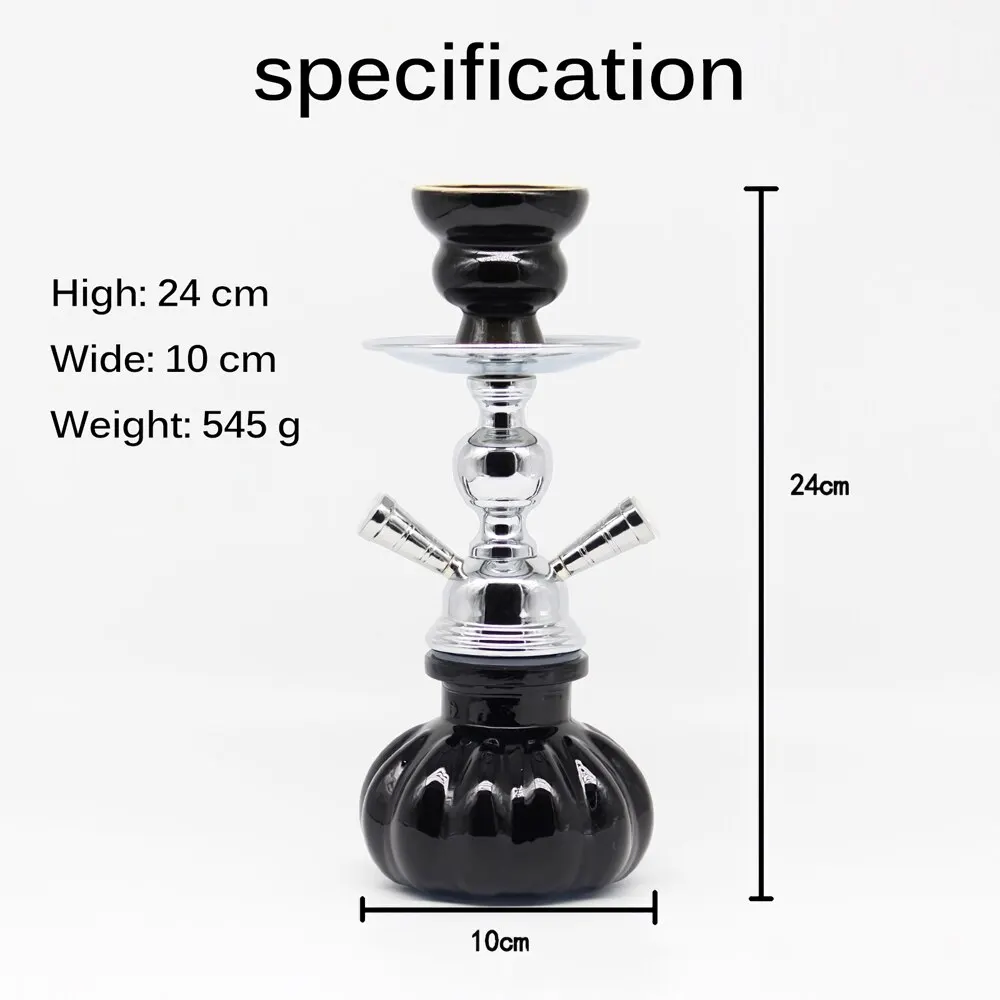 Arabian Hookah Large Double Hoses Portable Hookah, Shisha Hookah, Glass Hookah Travelling Shisha Set