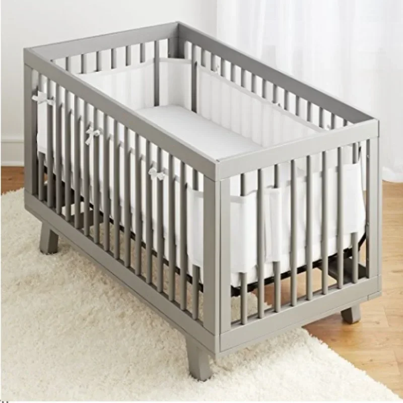 Baby Breathable Mesh Crib Girth 2Pcs/Set Comfortable for 4 Panel Crib Bed Circumference Around Protector Baby Mesh Bumper crib bumper
