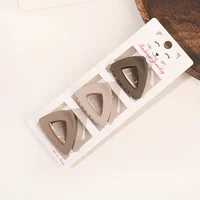 New Fashion Coffee Color Three-piece Set Frosted Geometric  Hairpin Hair Clip Barrettes for Women Girl Hair Accessorie Headwear - Image 6