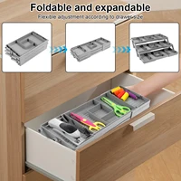2/3 Tier Drawer Organizer Storage Tray Expandable Drawer Organizer Plastic Multi Level Folding Desk Jewelry Storage Organizer 2