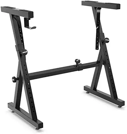 

Heavy Duty Folding Keyboard Stand - Sturdy Reinforced Z Design w/ Adjustable Width & Height, Foam Padded Arms, Digital Piano