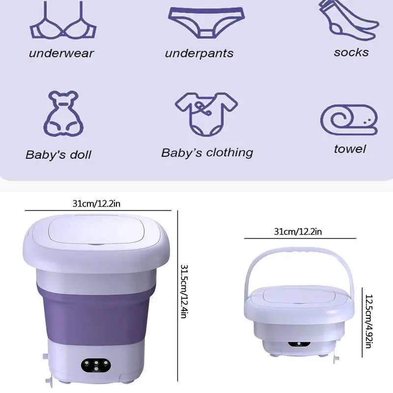 Portable Washing Machine 9L Mini Washing Machine Folding Lightweight Travel Laundry Tub With Dehydration Function Personal