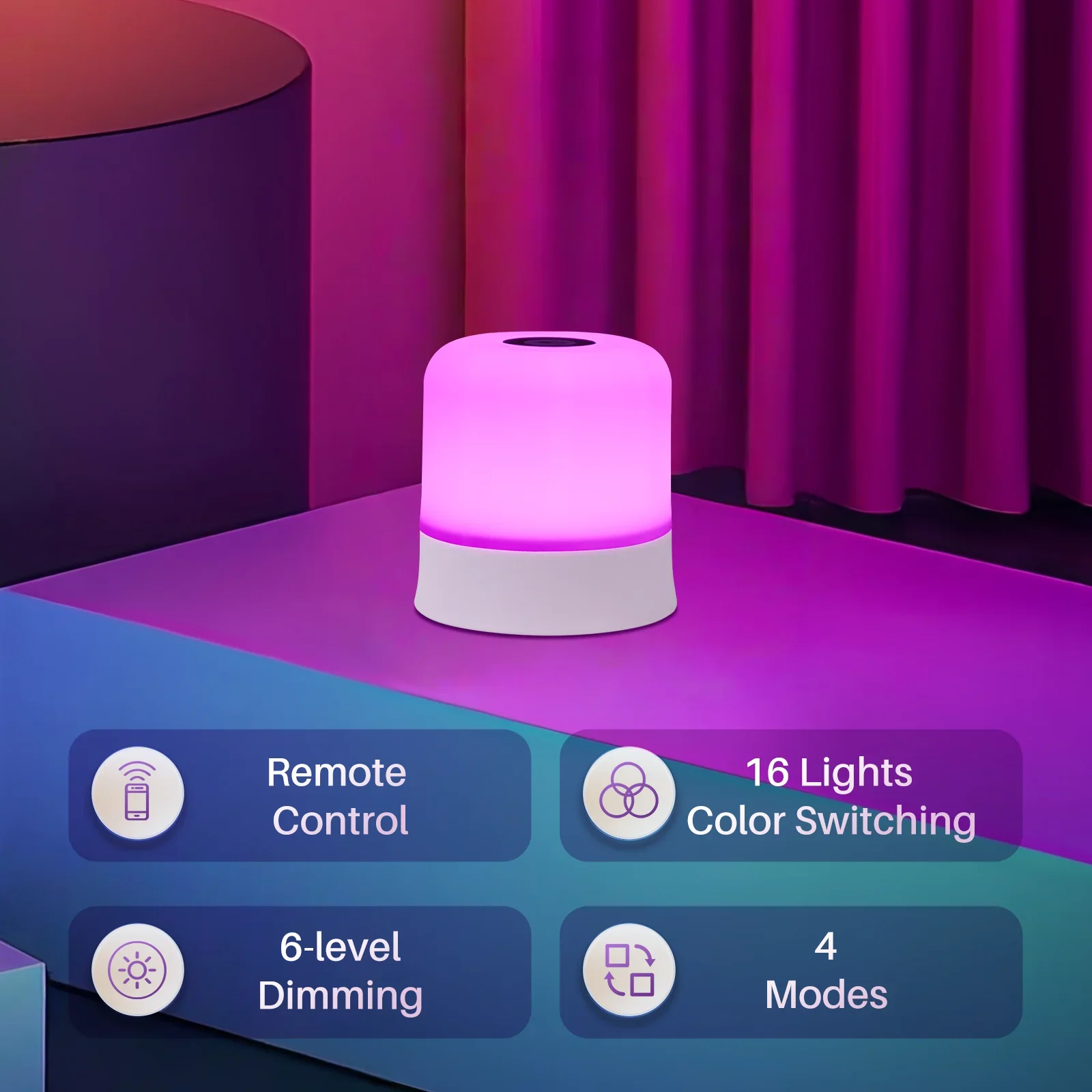 รูปสินค้า โคมไฟอ่านหนังสือ LED พกพา ชาร์จได้ สี RGB ปรับแสง