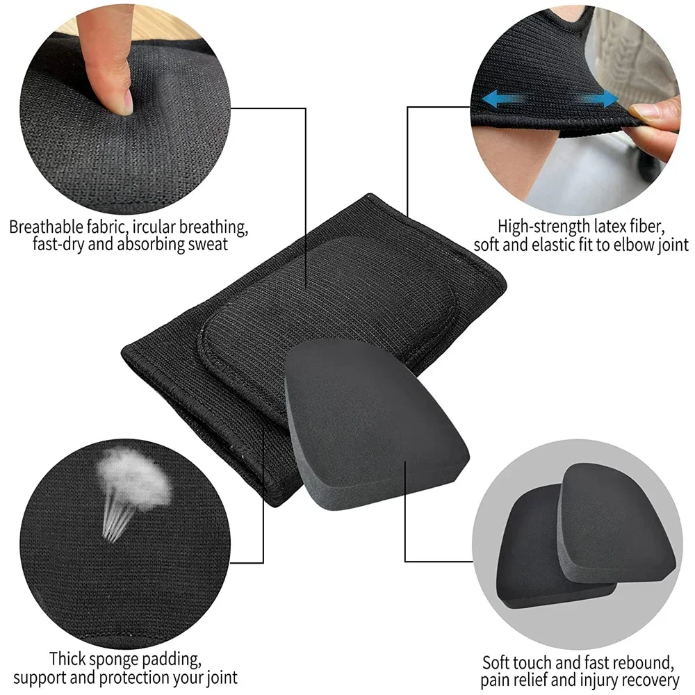 Elbow Pads For Adult Teens Kids With Thicken Sponge Padding Soft Elbow Braces Elbow Sleeves For Sports Volleyball Football 1Pair