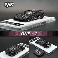 TPC In Stock 1:64 ONE Pink Gold Carbon Fiber Hood Stripe Opened Hood Diecast Car Model Collection Miniature Toys 1