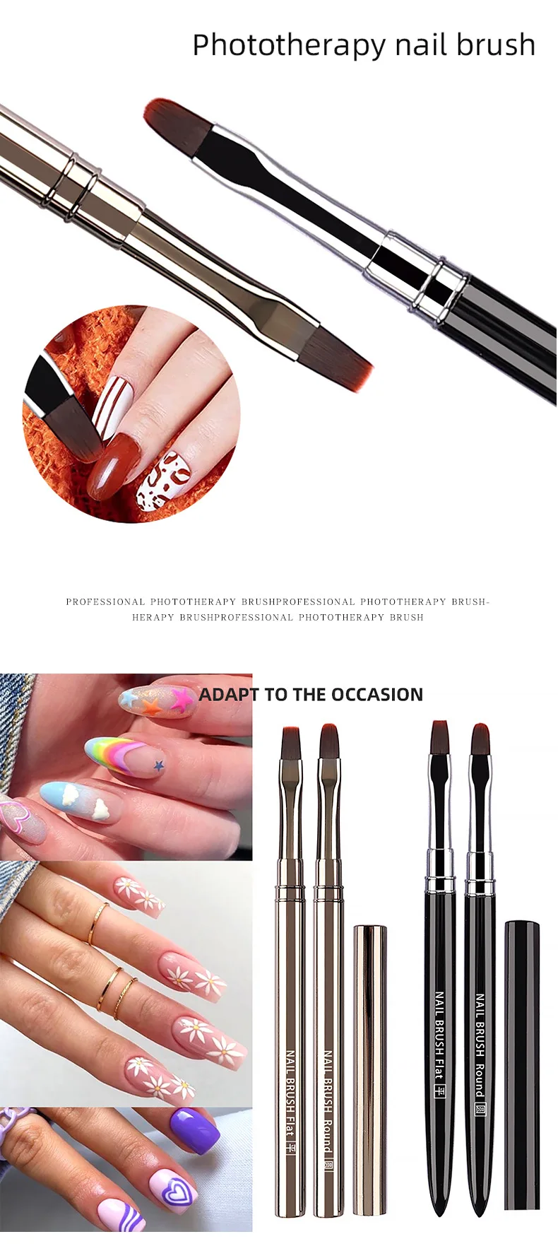 Description Picture 4 of itemNail Glue Phototherapy Pen UV Gel Brush Pen Acrylic Nail Art Painting Drawing Brush Manicure Professionnel Brushes Tool