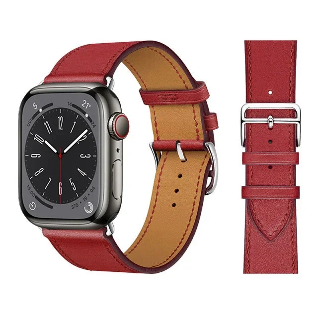 Premium Genuine Leather Watch Strap - Elegant and Versatile Wristband Bracelet