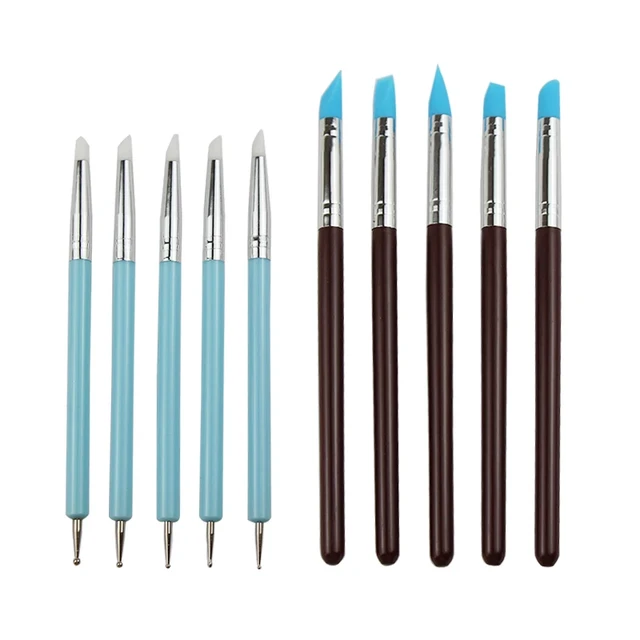 5/10PCS Silicone Clay Sculpting Tool for Brush Modeling Dotting Nail Art  Pottery Clay Tools DIY