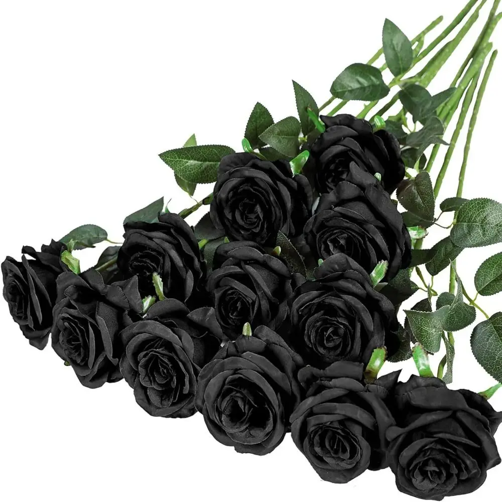 Nachttisch-Dekorationen Rote Rosen DIY Blumenarrangement Braut Künstliche Seidenblumen Bunte Kunstblumen-Bouquets – Detail 5