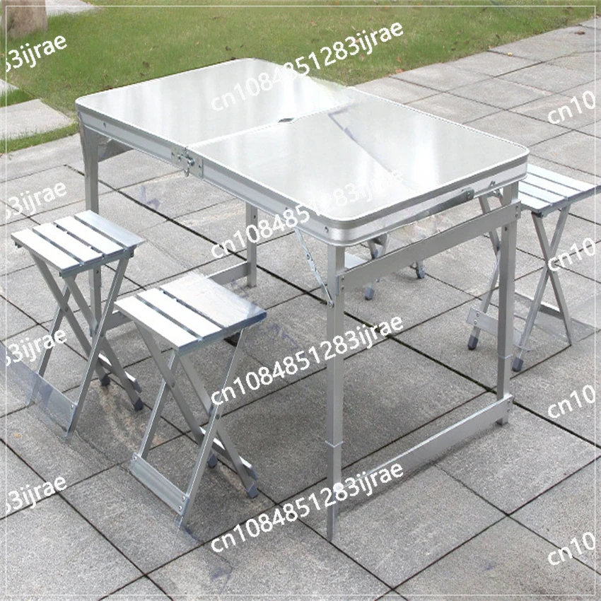 

Portable Foldable Camping Table Aluminum Alloy Desk And Chairs Set Outdoor Lightweight Table For Fishing BBQ Picnic 120x60/70cm