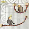 Pet Bird Bite Toys Parrot Color Cotton Rope Toys Elastic Parrot Climbing Toys Sturdy Bird Swing Harness Cage Pet Toy Swing Stand 1