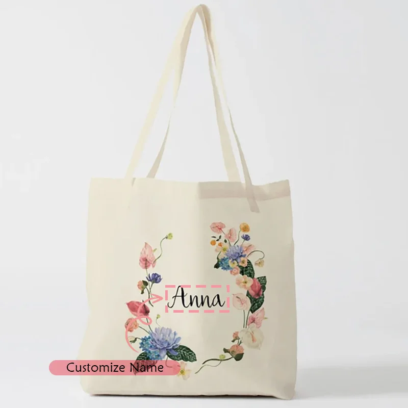 Personalisierte Blumen-Geschenk-Tragetaschen, Hochzeit, Brautjungfer, Geburtstag, Party, Dekoration, Zubehör, individuelle Einkaufstasche für den täglichen Gebrauch – Detail 1