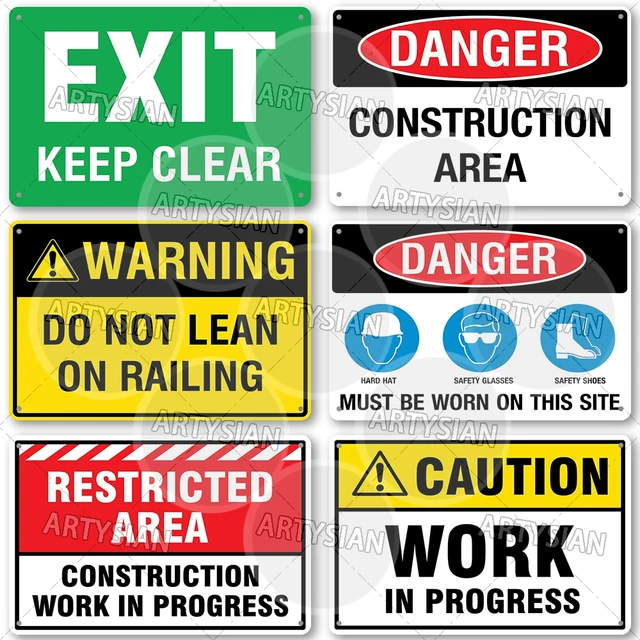 Workplace Railing Safety Metal Signs