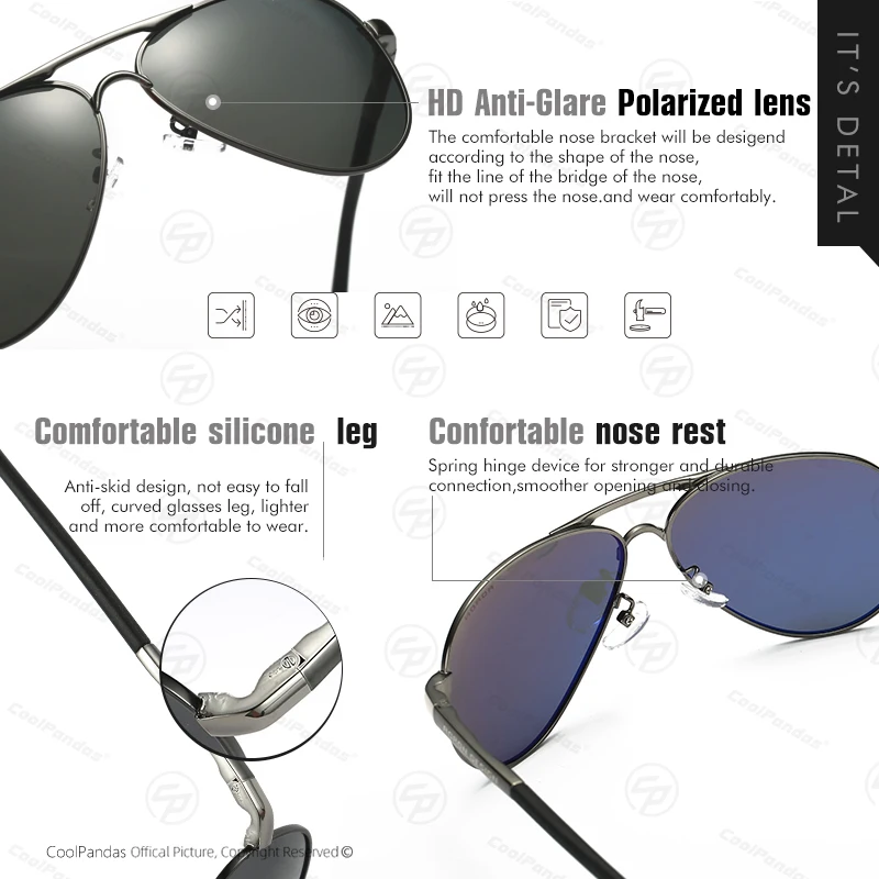 Sleek Outdoor Polarized Sunglasses with Anti-Glare Mirror Lens