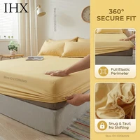 Drap-housse en coton IHX avec bande élastique, protège-matelas pour lit simple, double, king, queen, 140/150/160/180/200, taille personnalisée 4