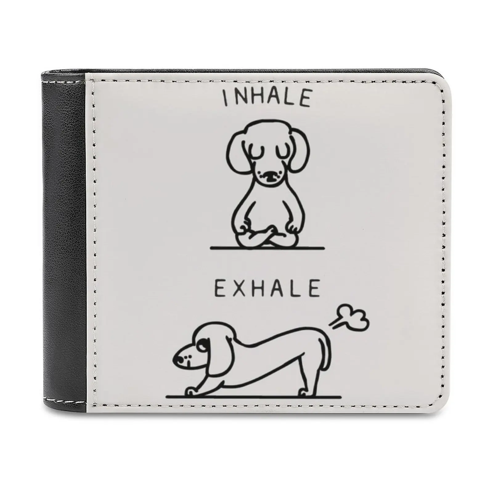 

Inhale Exhale Dachshund Leather Wallet Men's Wallet Diy Personalized Purse Father'S Day Gift Dachshund Inhale Exhale Yoga