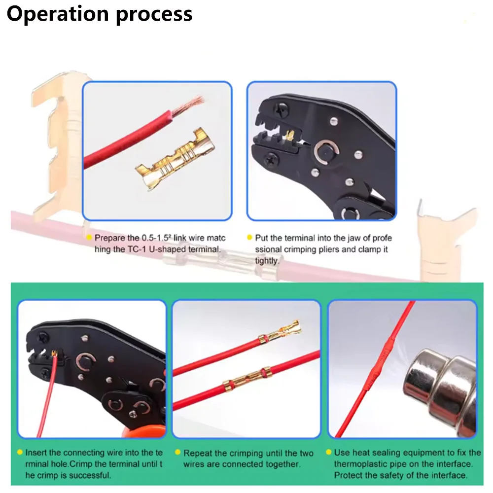 Wire Connectors 60/120PCS 453U-shaped Electrical Cable Tab Cold Insert Small Ceeth Terminal 0.3-2.5mm&sup2;