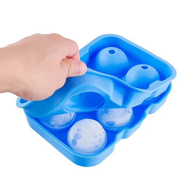 1pc Large Ice Cube Tray With Lid, Silicone Ball & Square Flexible