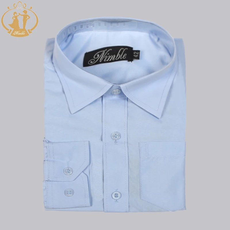 Baby Boys Shirts Long Sleeve 2-13 Years Top Kids Suits Formal Blouse Wedding Blue White Purple Solid Student Uniform