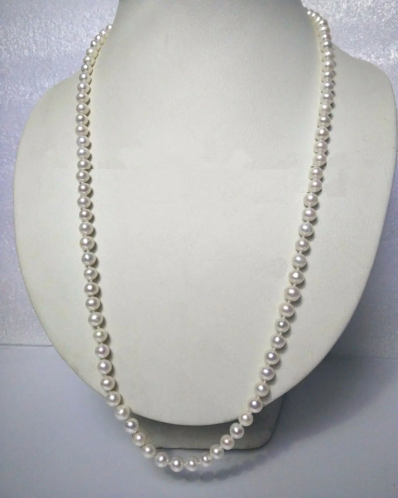 

24" Natural AAA 7-8mm South Sea White Pearl Necklace Clasp