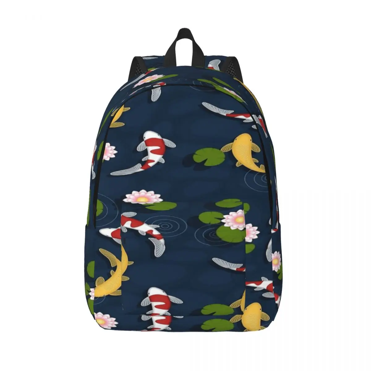 Koi Fish Lotus Pattern Print Backpack main image 1