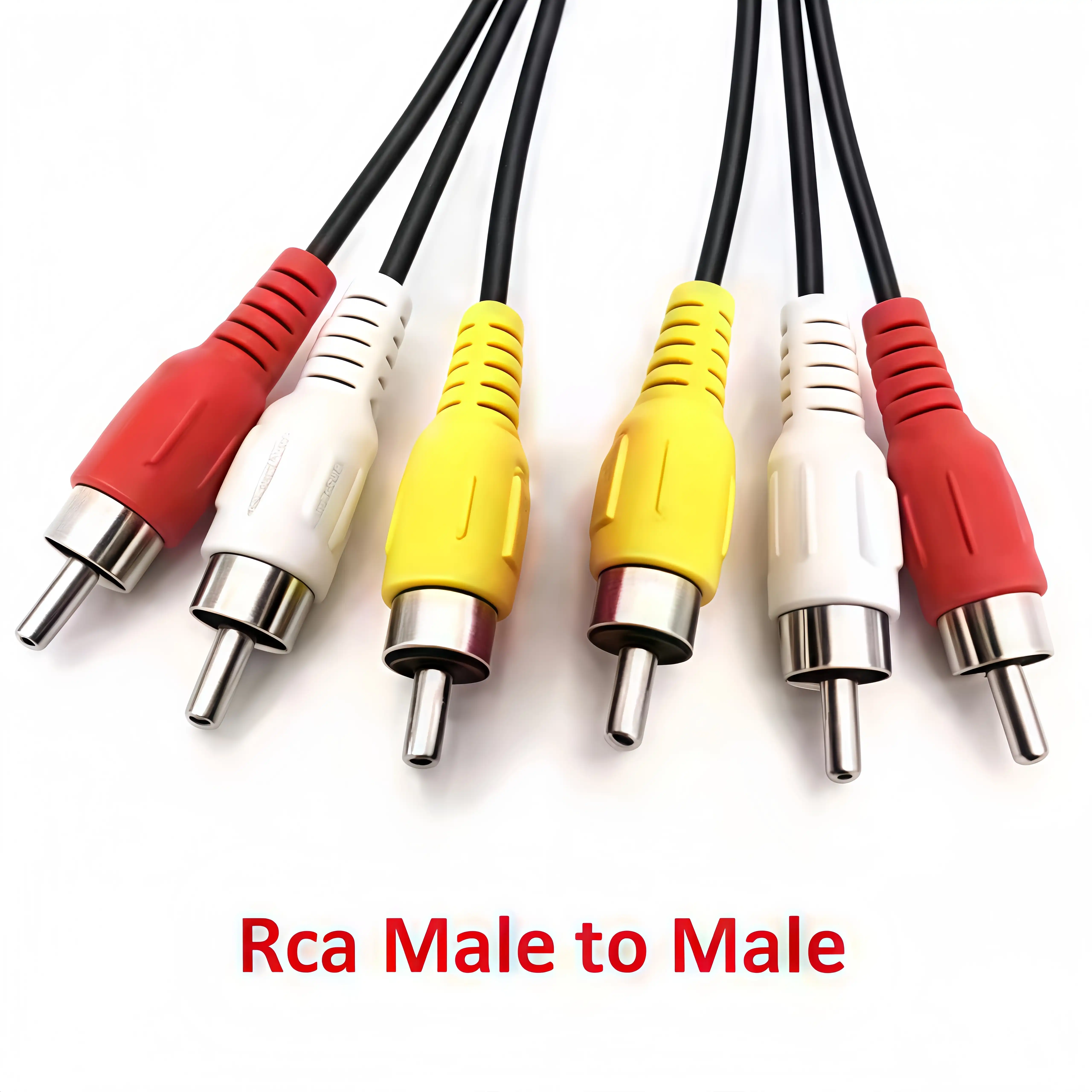 3 RCA Male To Male Audio Video AV Cable - 3 Meter (10ft) Extension For TV, PC, Stereo | MEDIARANGE Black