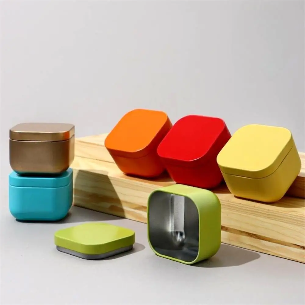 

Portable Solid Color Mini Tin Box Tea Sealed Jar Packing Box Jewelry Candy Small Storage Can Coin Earring Headphones Gift Case