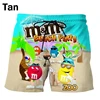 Funny M&M's Chocolate Bean Beach Shorts Men 3D Printing M&M Board Shorts Swimsuit Summer Quick Drying Shorts Sport Shorts 1