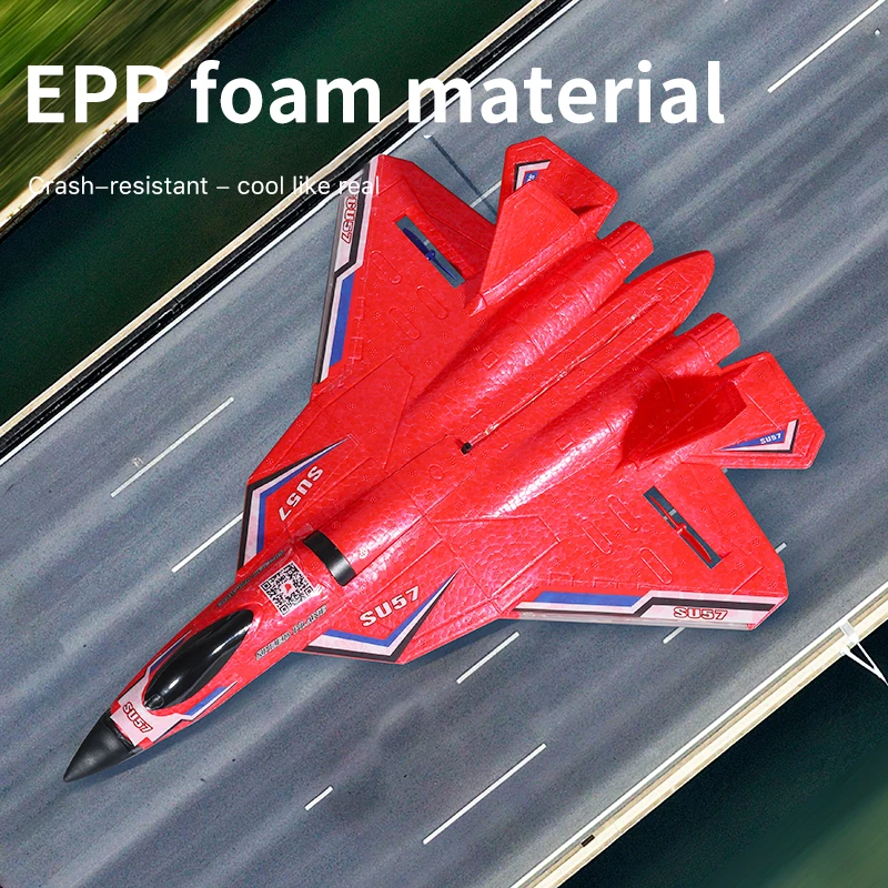Foam Aircraft Foam Plane RC Plane RC Glider RC Plane SU57 2.4G With LED Lights Aircraft Remote Control Flying Model Glider EPP Foam Toys Airplane For Children Gifts