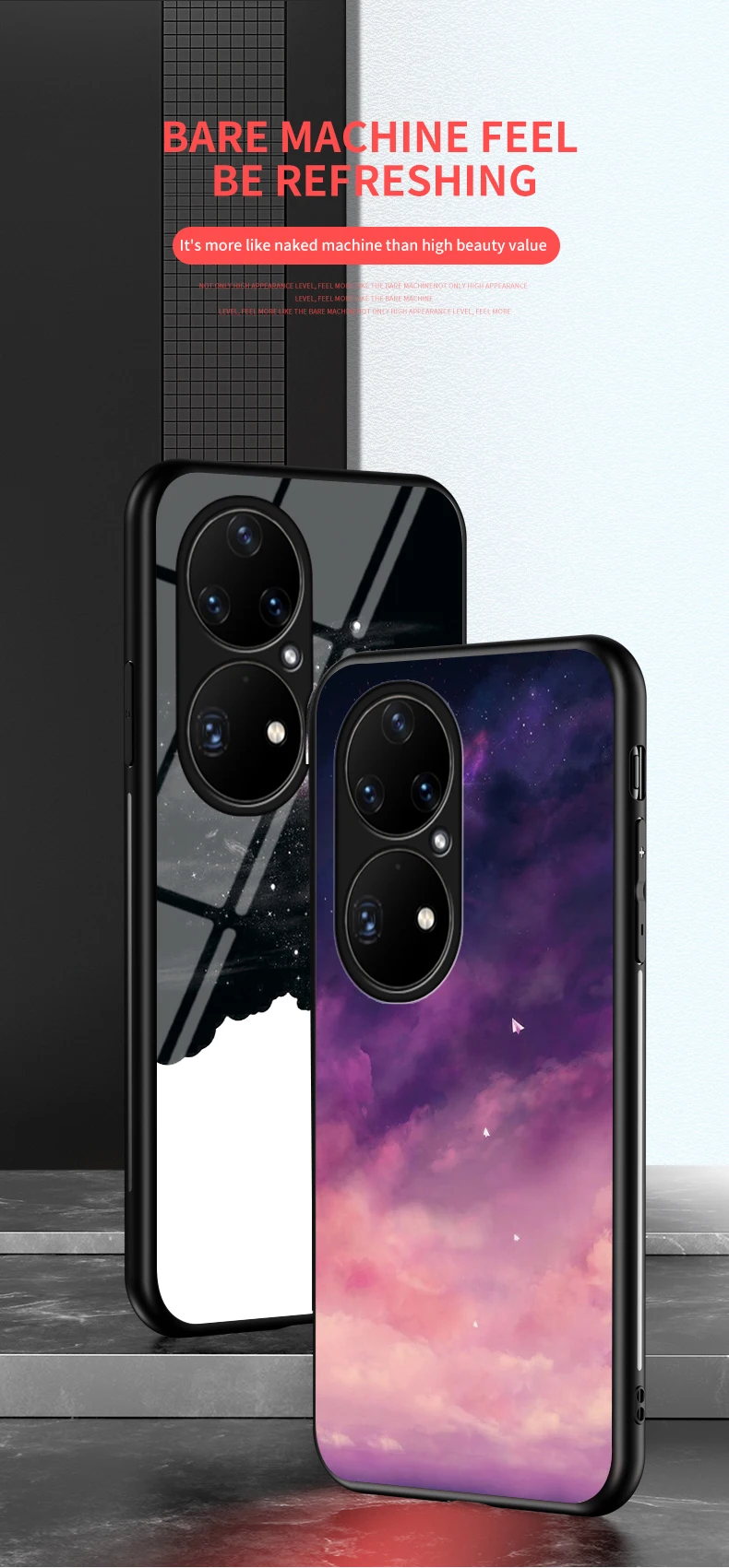 Coque en verre trempé Declareyao pour P9 P10 P20 P30 P40 Lite Declareyao Coque de luxe en verre trempé pour Huawei P9 P10 P20 P30 P40 P50 Pr_voghion.com