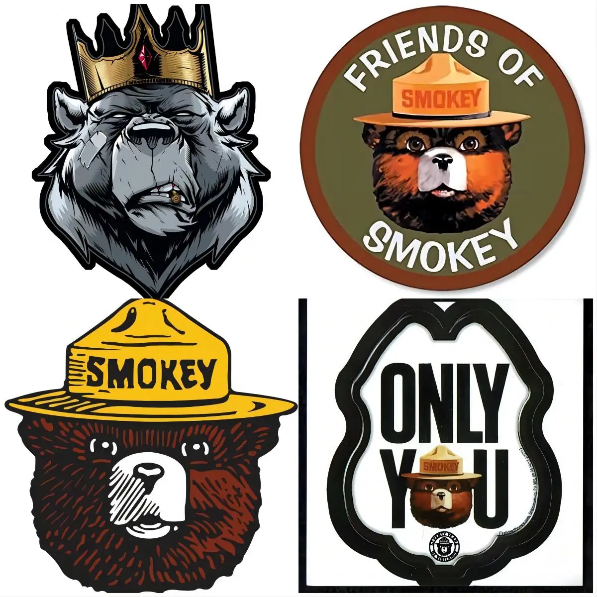 

Car Sticker Cartoon Bear King Vinyl Window Off-road Trunk Helmet Decal JDM Animal Big Head Stickers Waterproof Car Styling