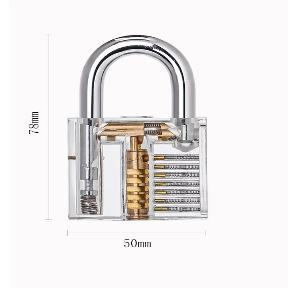 Plastic Lock Core Transparent Lock Transparent Padlock Pickproof Manually Assembled Large Head with Key Crafts