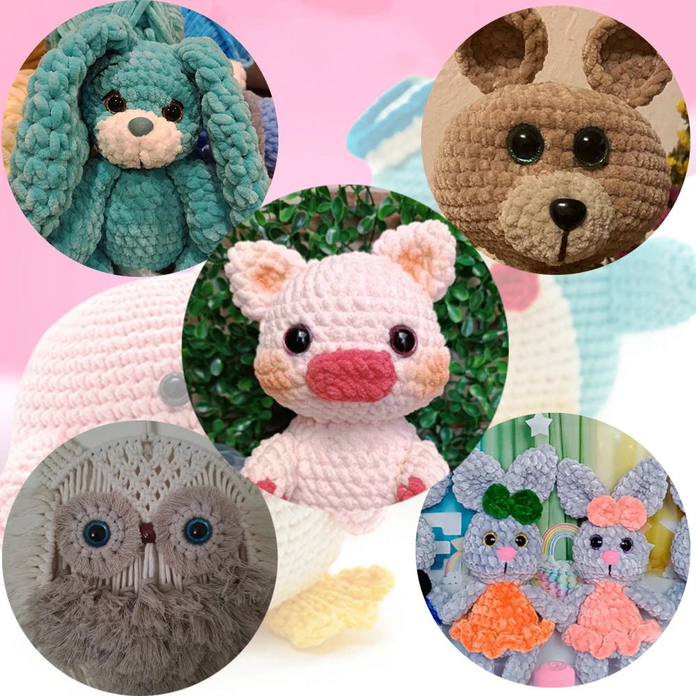 20 Pezzi Occhi Sicurezza Per Amigurumi - 12mm/14mm/16mm/18mm/20mm, Colorati E Lucenti, Con Rondelle Per Bambole All'Uncinetto