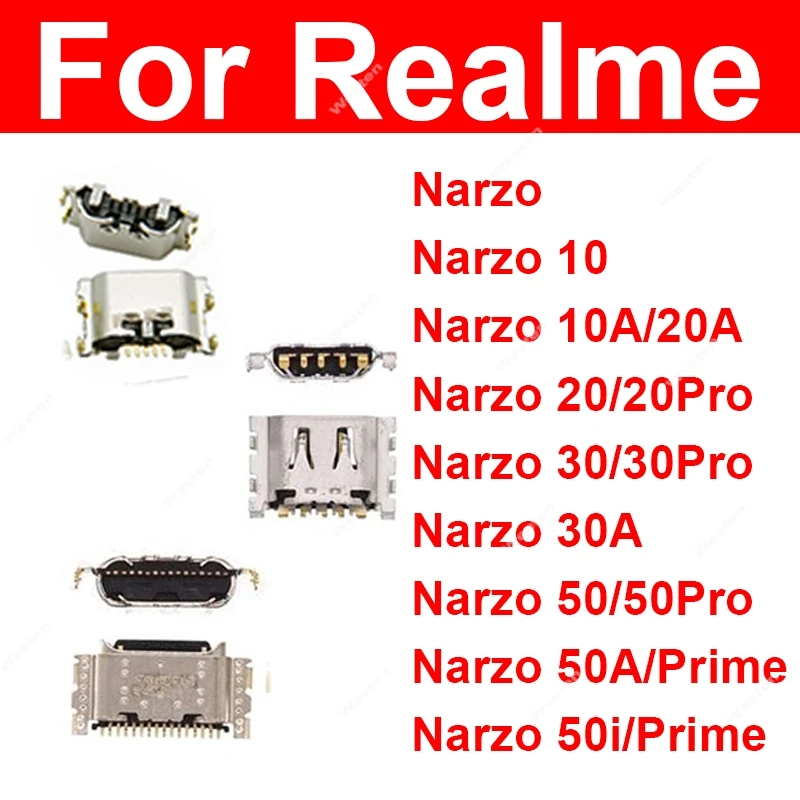 USB Charger Jack For Realme Narzo 10 20 10A 20A 30A 50 50A 50i