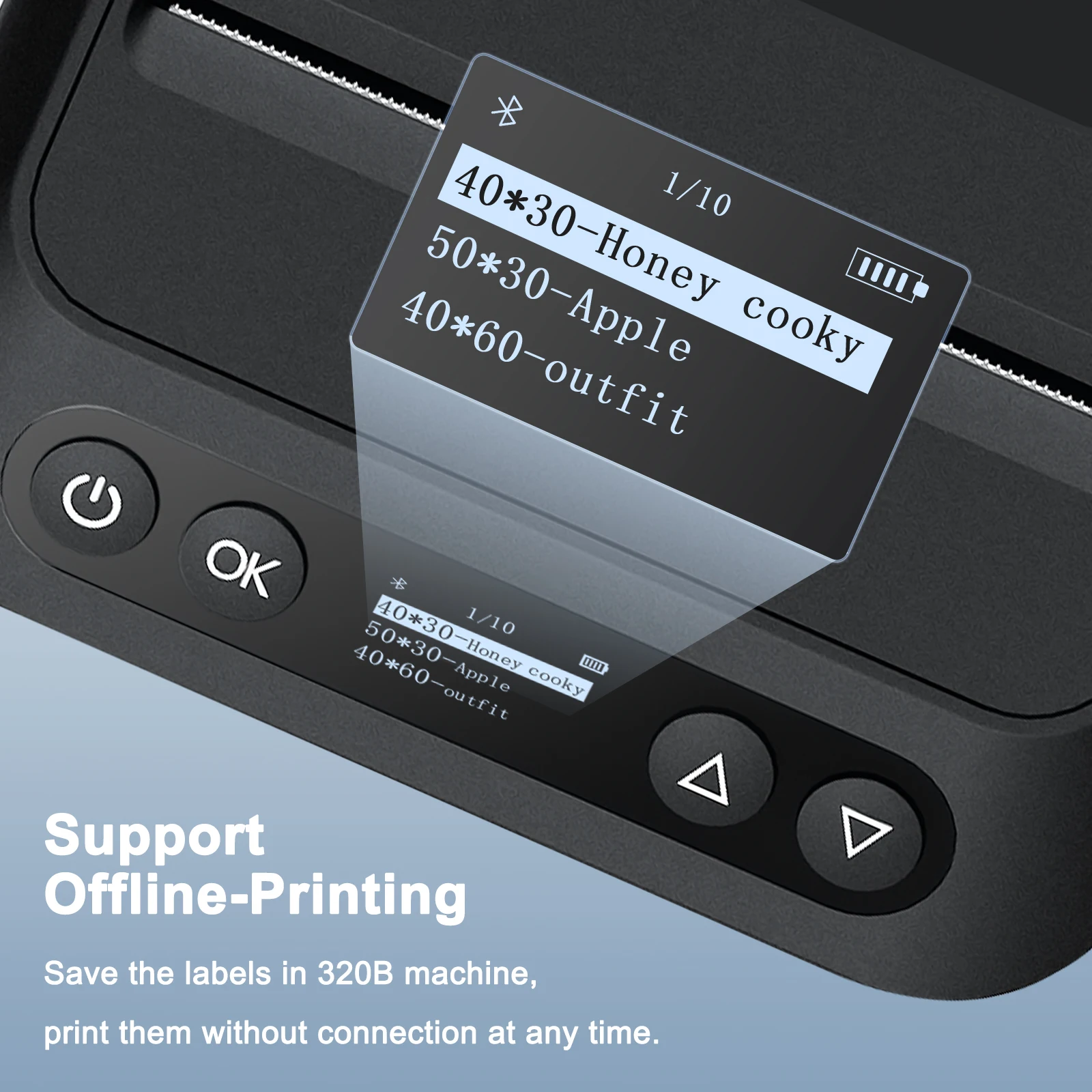 K30f Direct thermal label printer portable takeaway wireless handheld small note printer Blue tooth takeaway label