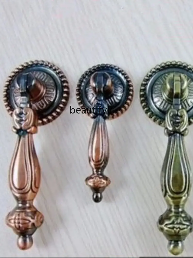 

lt Antiqued Bronze Drawer Hanging Ring Handle Retro Single Hole Wardrobe Pull Ring Cabinet Medicine Cabinet Qinggu Handle