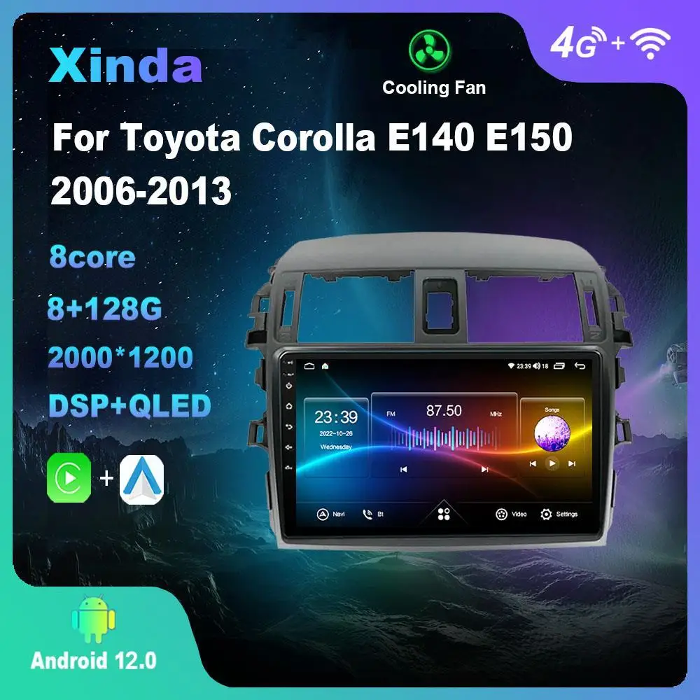 

Android 12.0 For Toyota Corolla E140 E150 2006-2013 Multimedia Player Auto Radio GPS Carplay 4G WiFi DSP