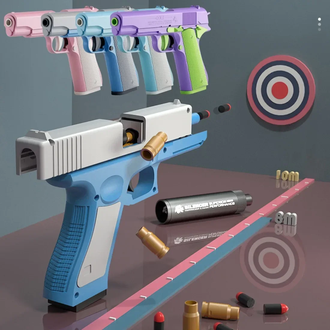 Mini Model Gravity Straight Jump Toy 3D Printed Gun Non-Firing  Cub Radish Toy Knife Kids Stress Relief Toy Christmas Gift 3