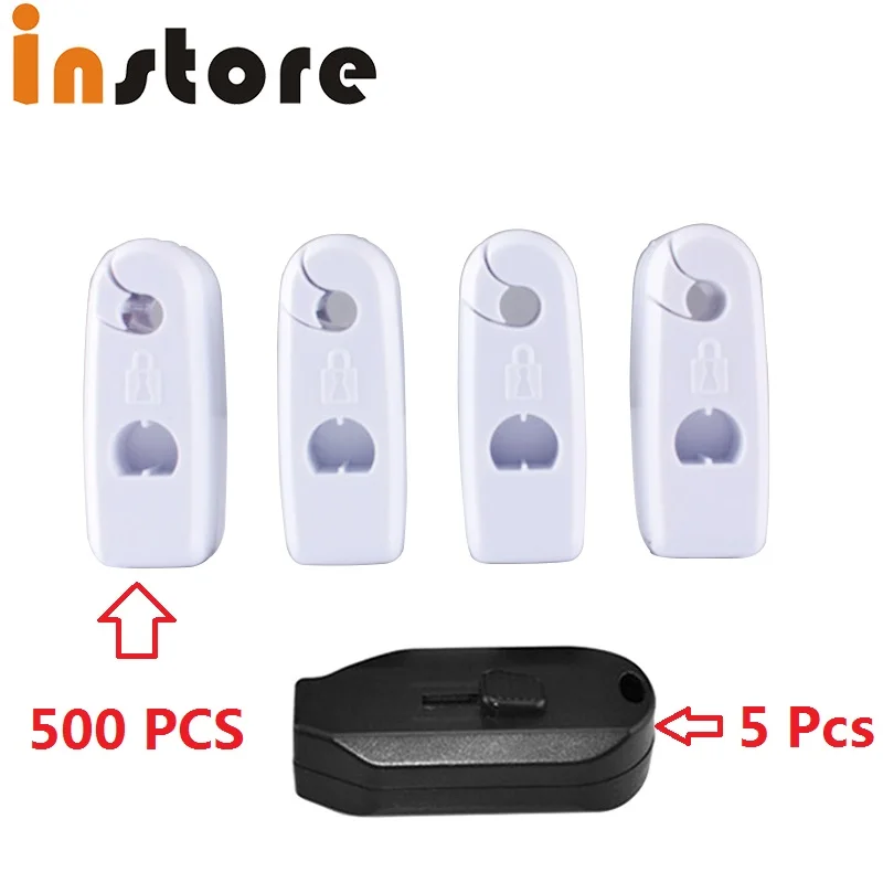 200pcs x Retail Security Shop Stop Lock + 2 Detachers, for Stem & Peg Display Hooks Anti-theft Anti Sweep