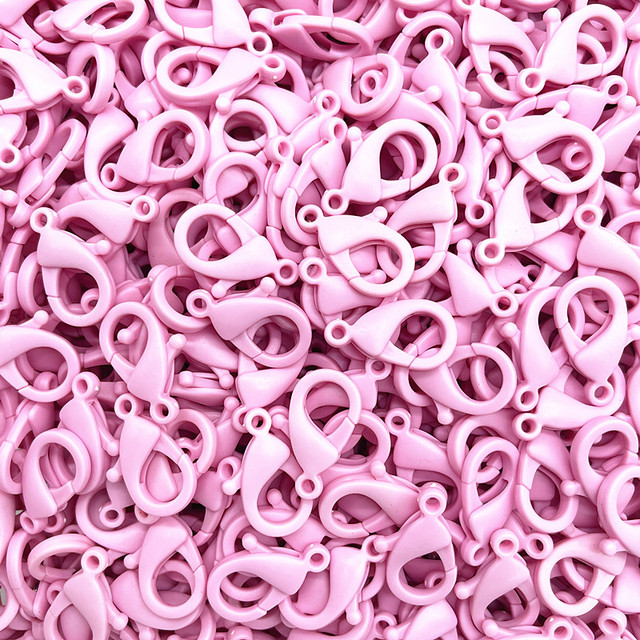 10pcs 25*15mm Candy Colors Plastic Lobster Clasps Hooks Key Chain Sweet Key Rings For Keychain Jewelry Making Accessories